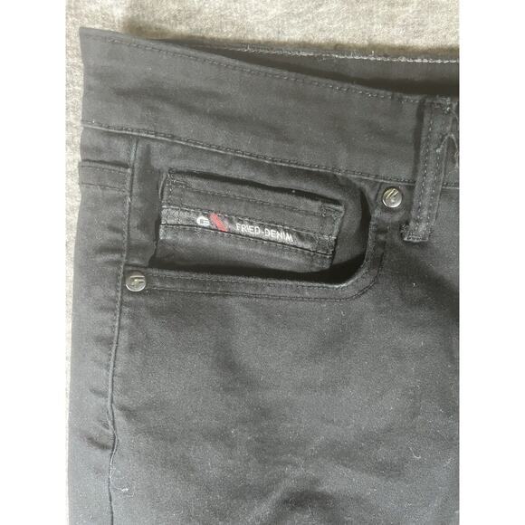 Fried Denim Jeans Mens Size 34x30 Slim Stretch Fit Distressed Ripped Black‎ - Picture 2 of 8